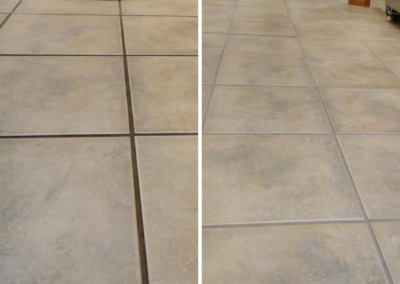 Before and after, Curavo Carpet Care Tile and Grout Cleaning